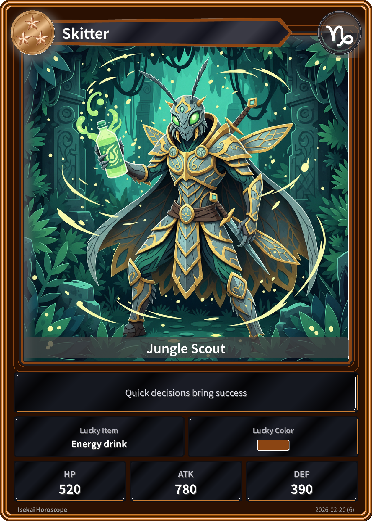 Capricorn fortune card