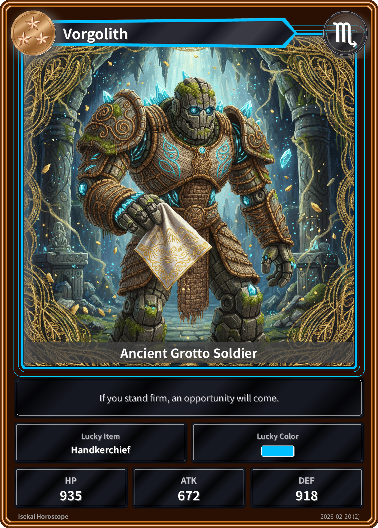 Scorpio fortune card