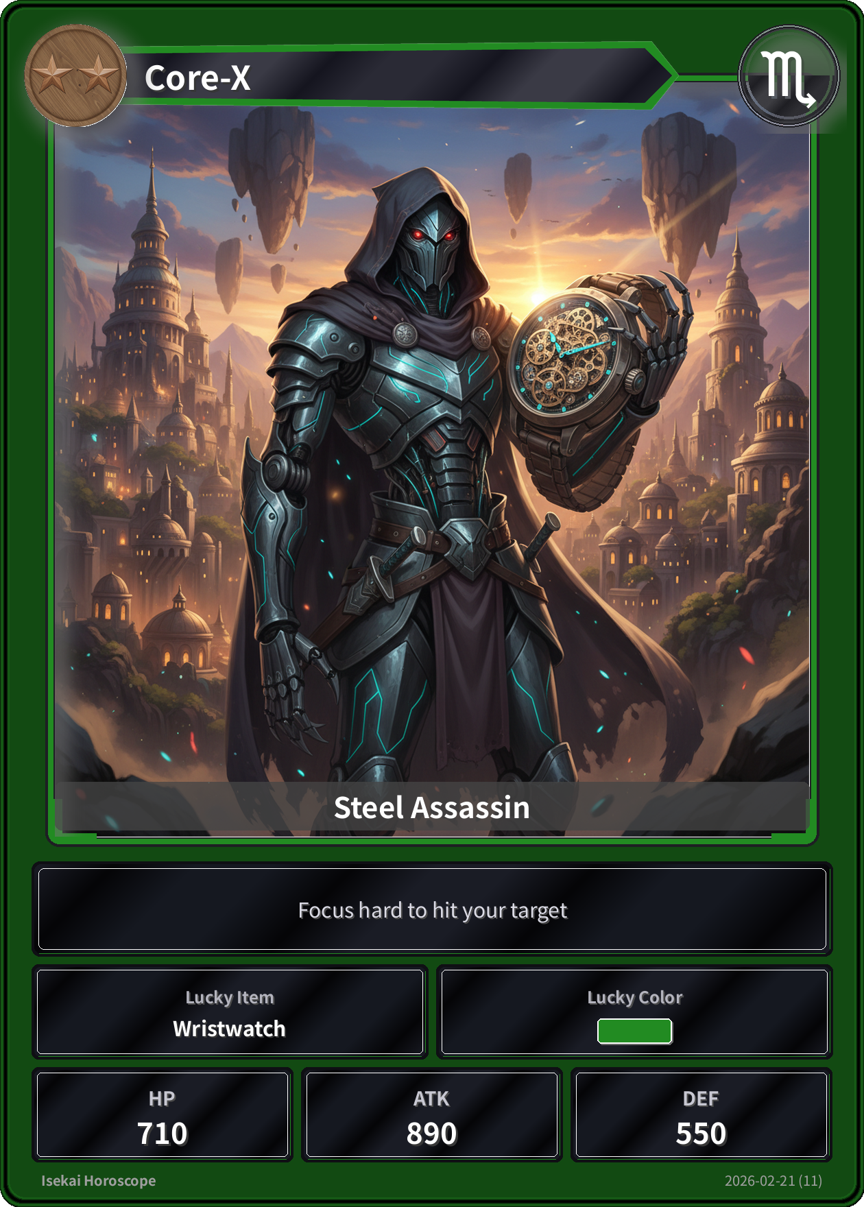 Scorpio fortune card