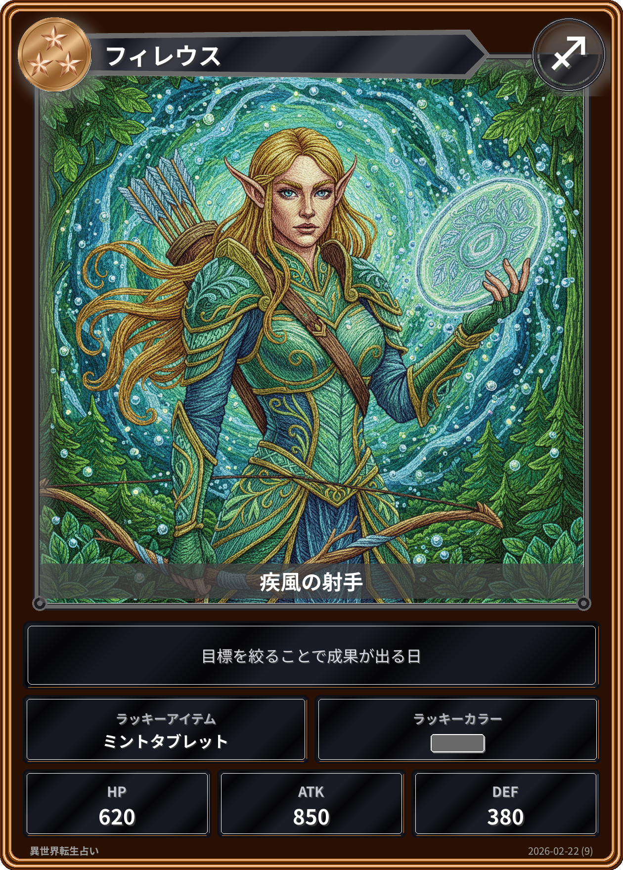 射手座の運勢カード