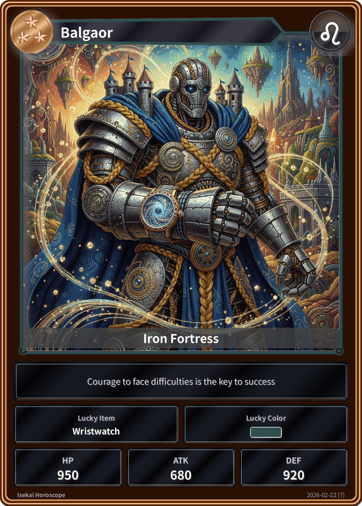 Leo fortune card