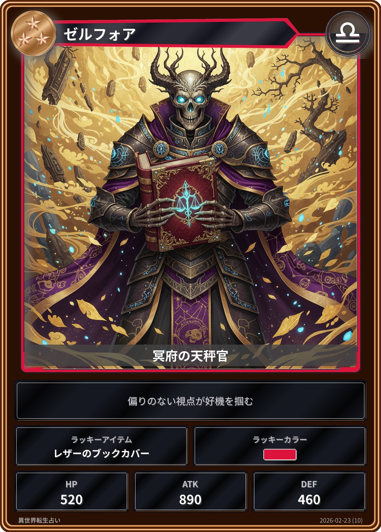 天秤座の運勢カード