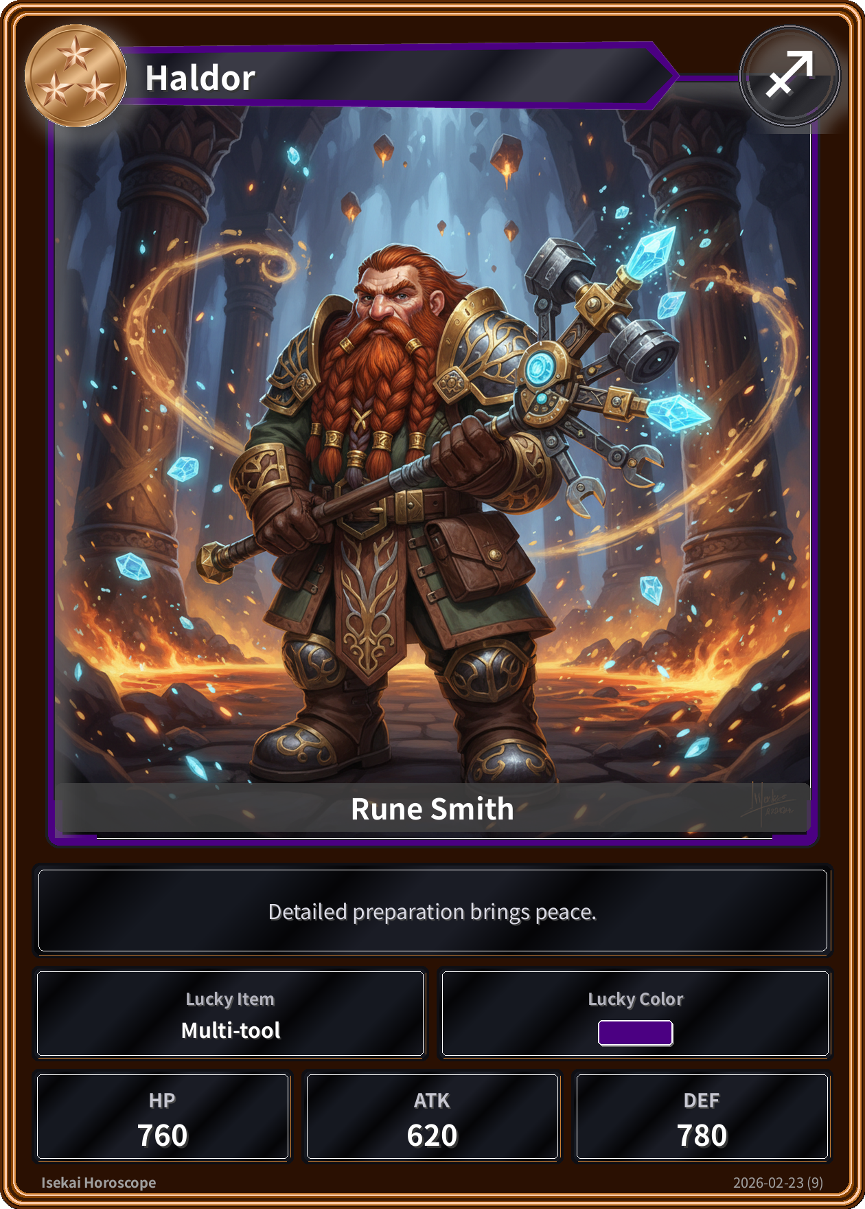 Sagittarius fortune card