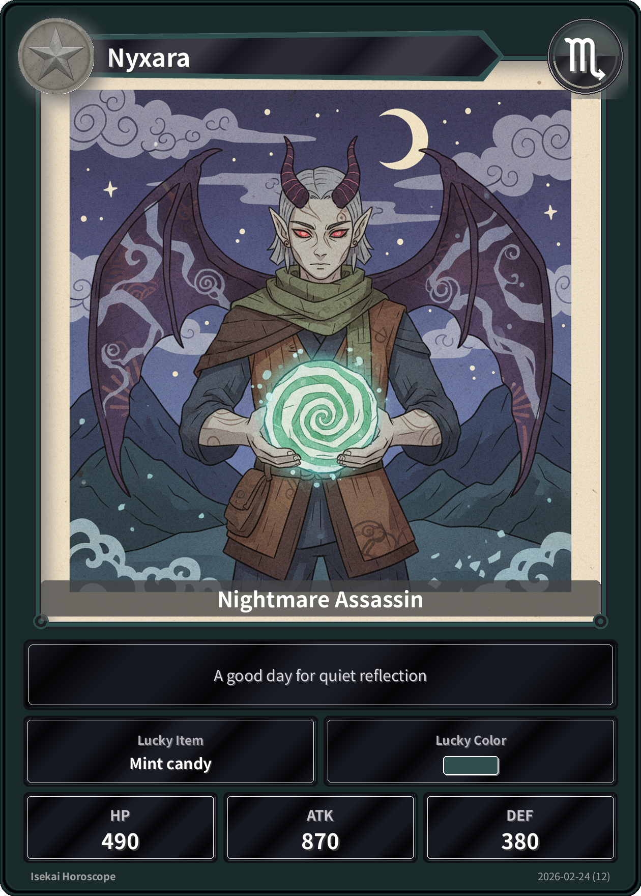 Scorpio fortune card