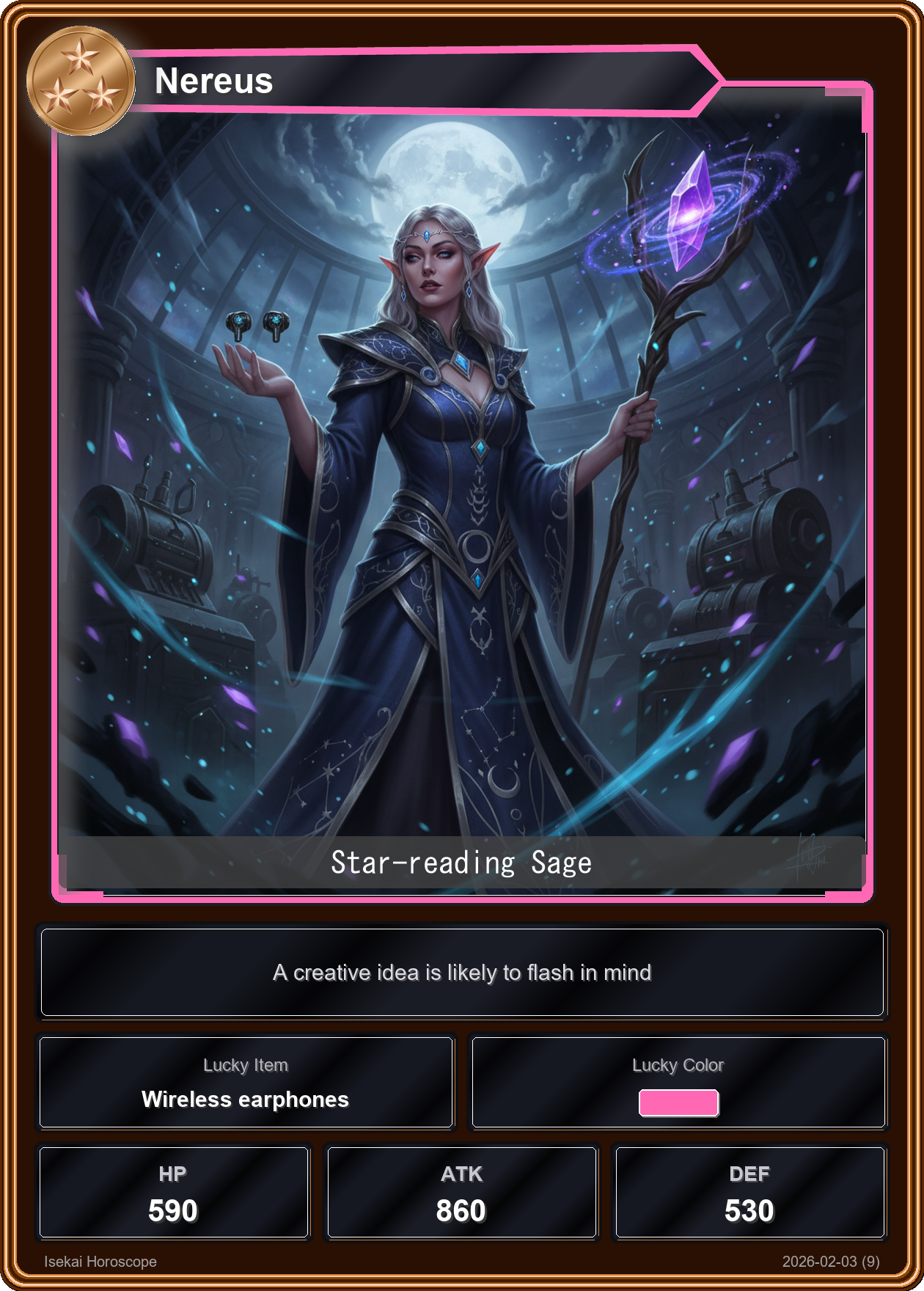 Aquarius fortune card