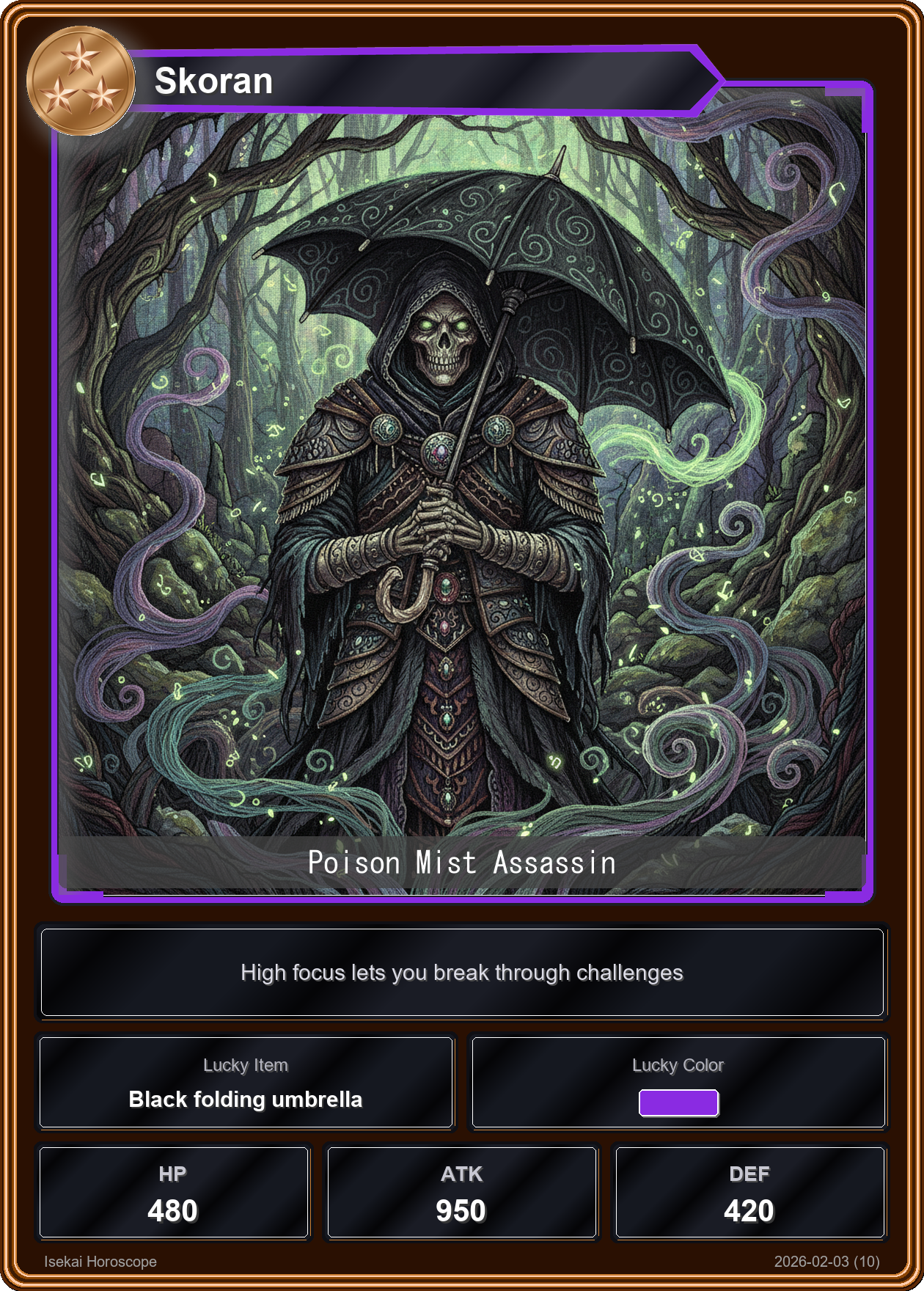 Scorpio fortune card