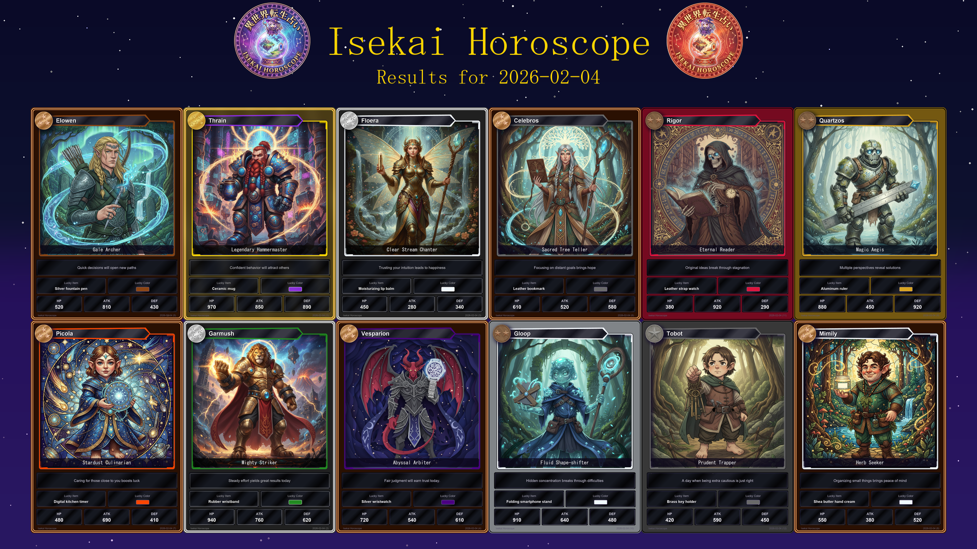 Fortune cards for 2026-02-04