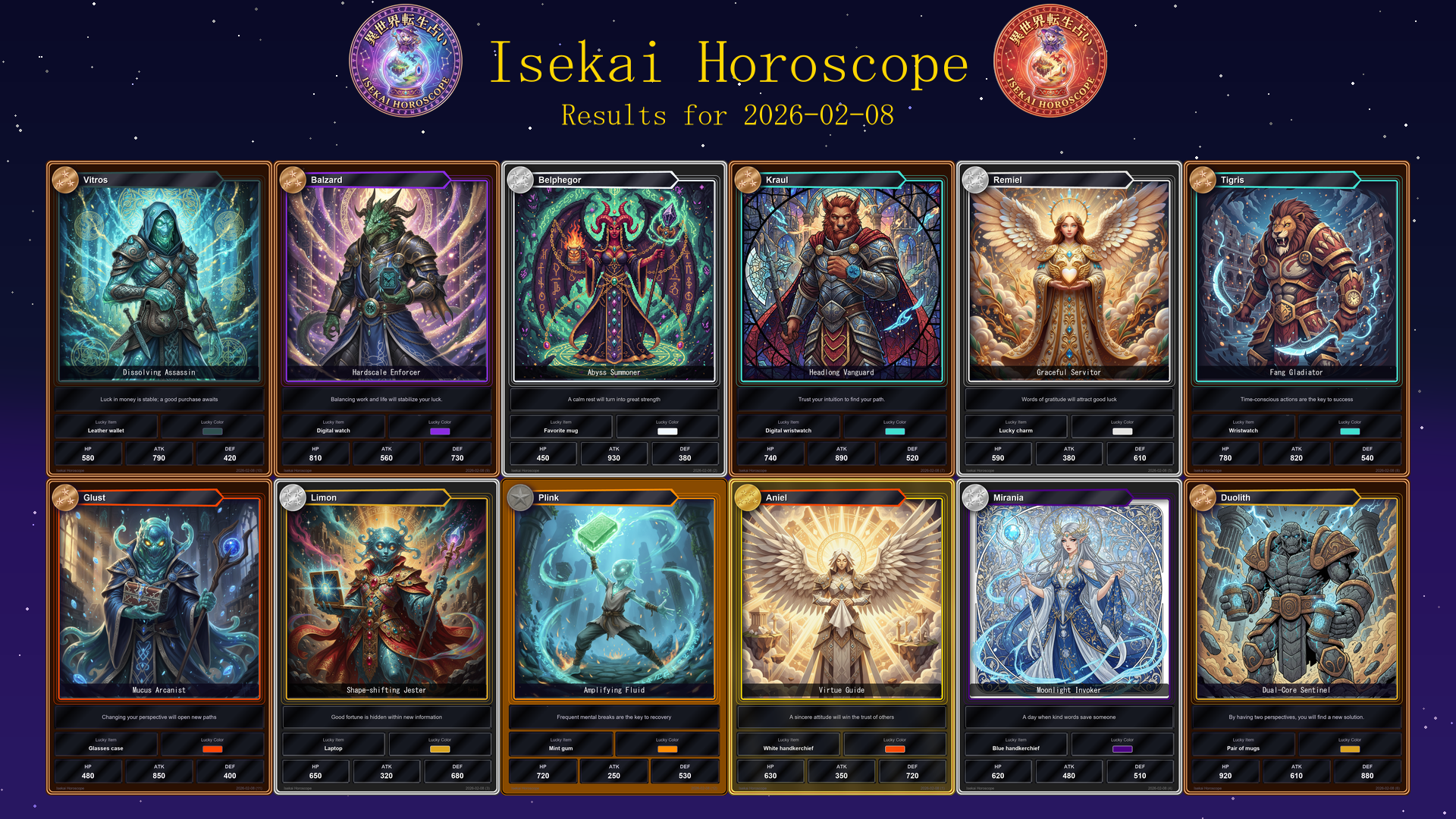 Fortune cards for 2026-02-08