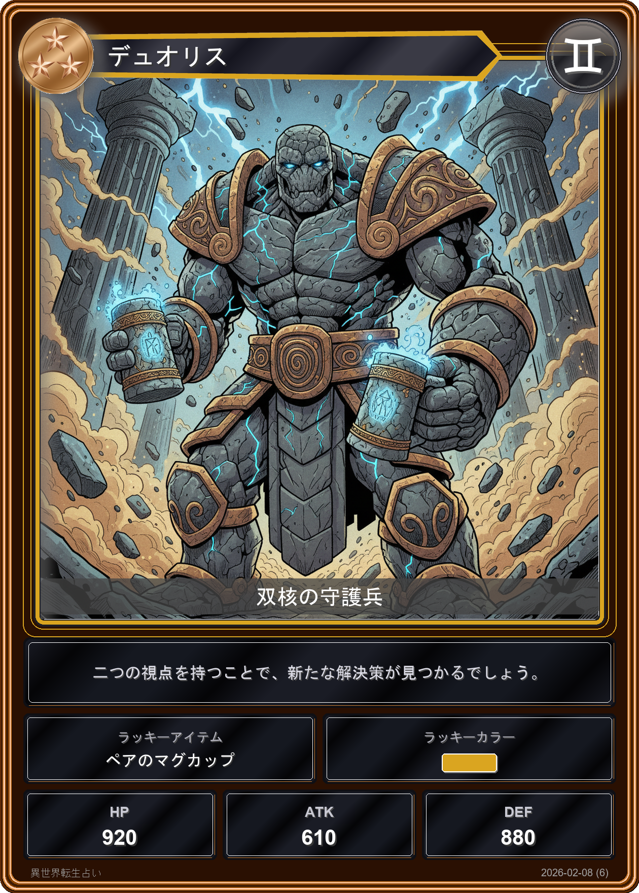 双子座の運勢カード