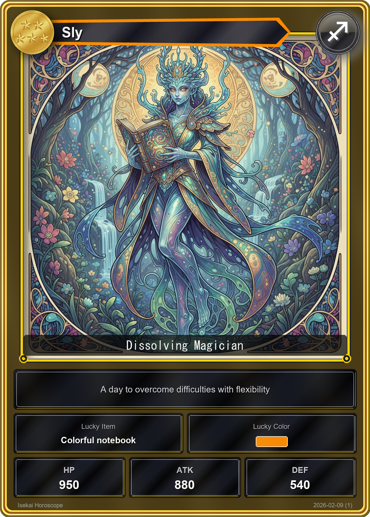 Sagittarius fortune card