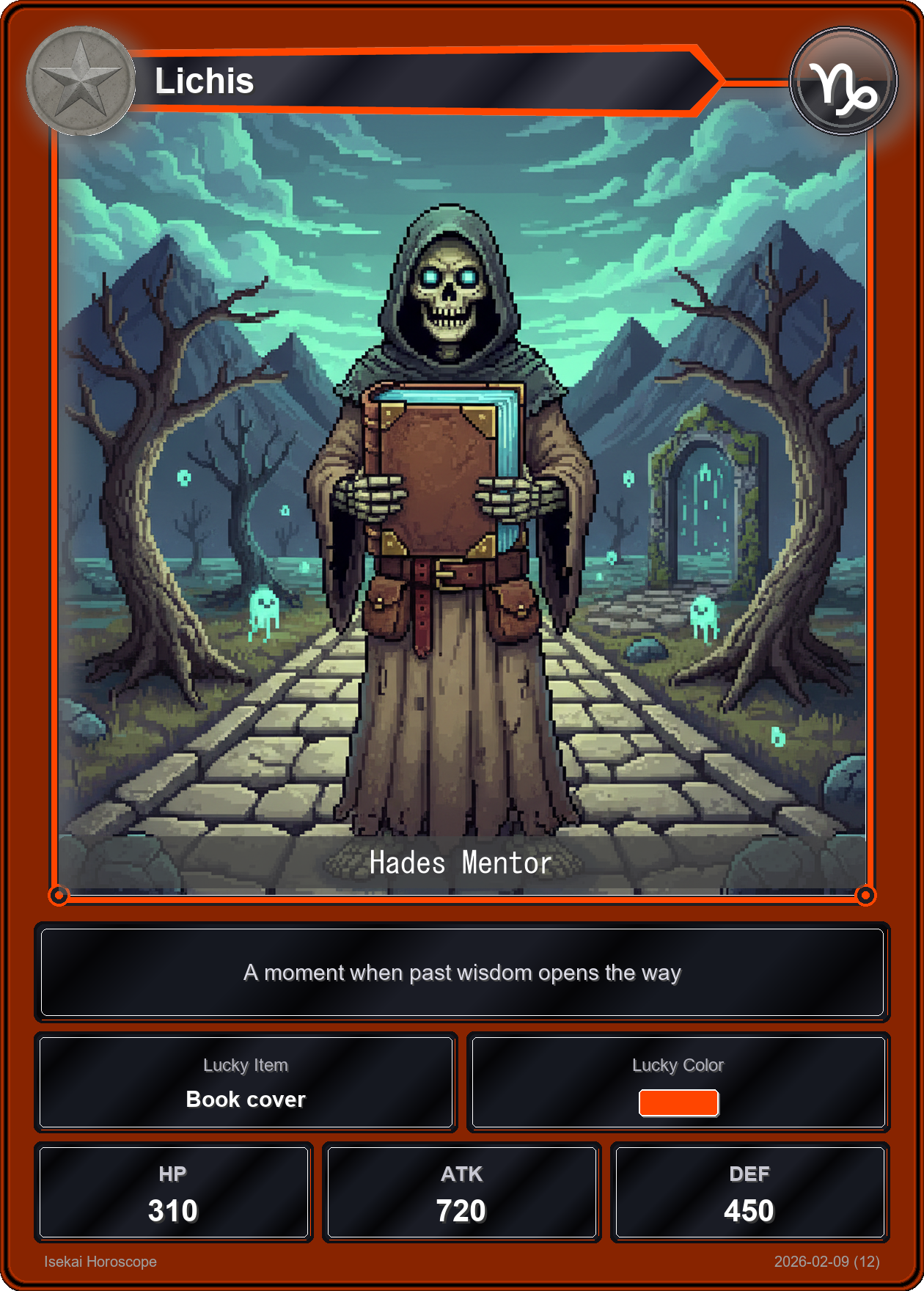 Capricorn fortune card