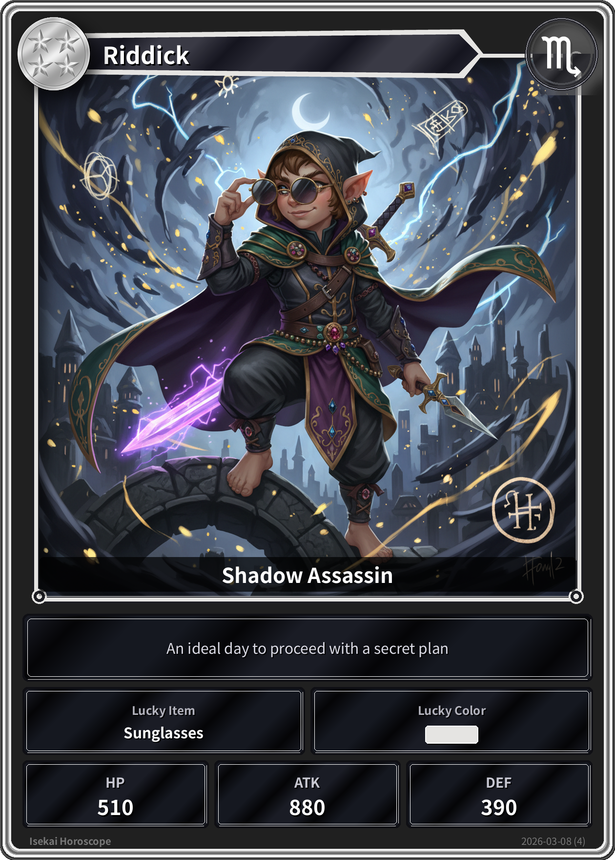 Scorpio fortune card