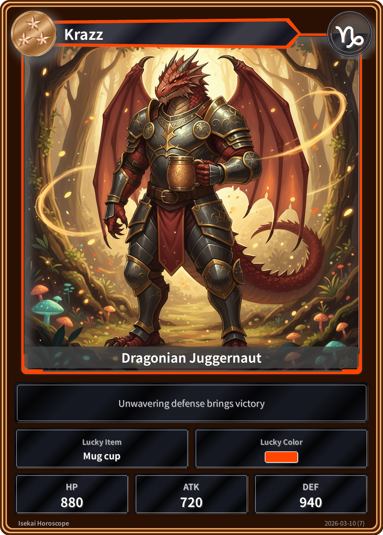 Capricorn fortune card