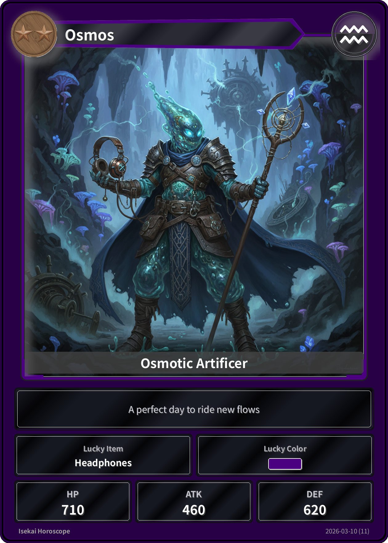 Aquarius fortune card