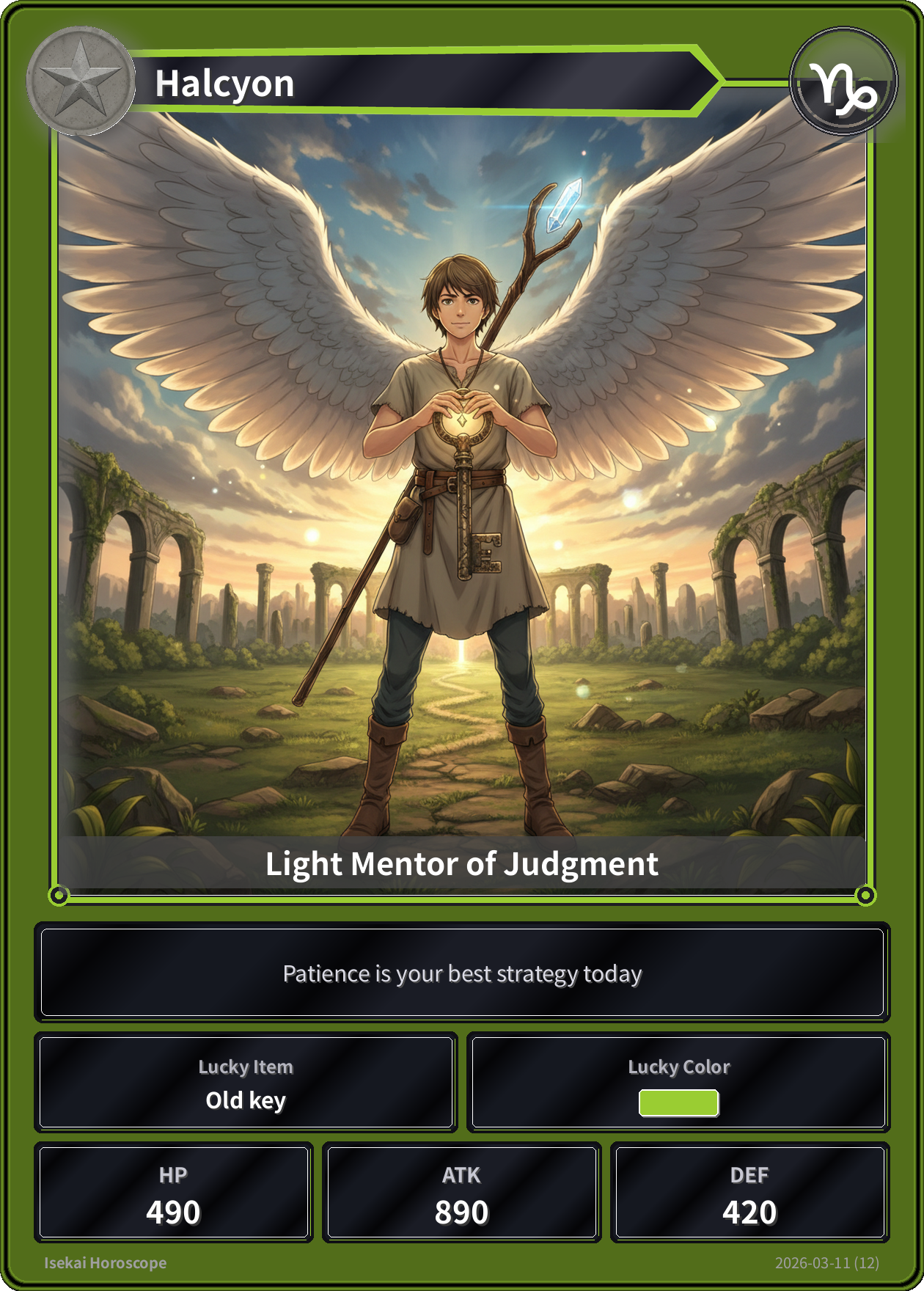 Capricorn fortune card