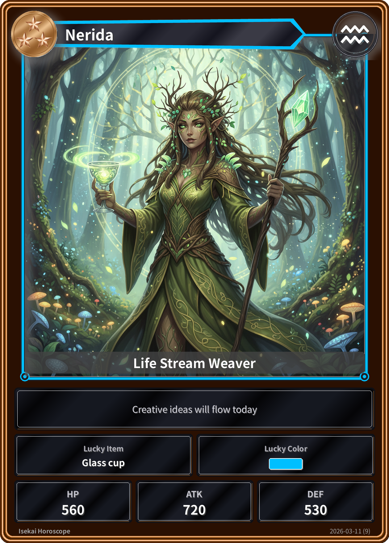 Aquarius fortune card