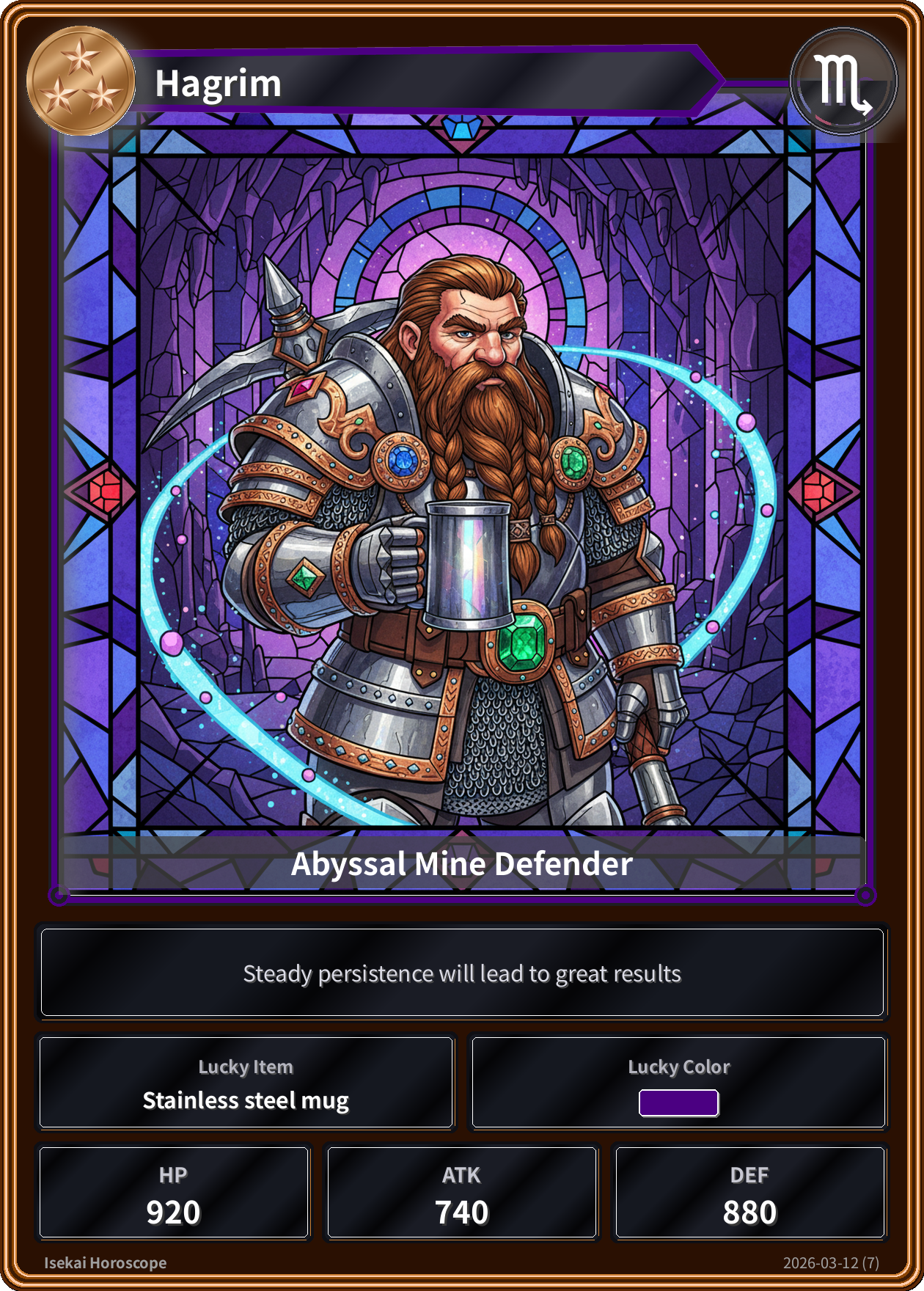 Scorpio fortune card