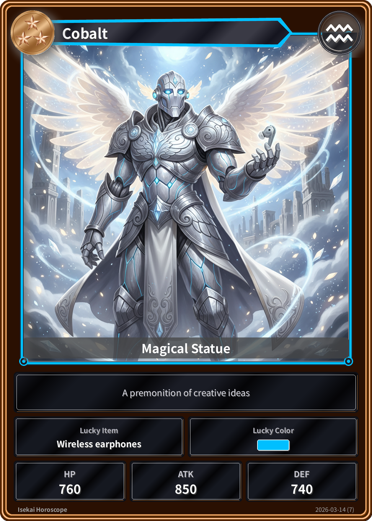 Aquarius fortune card