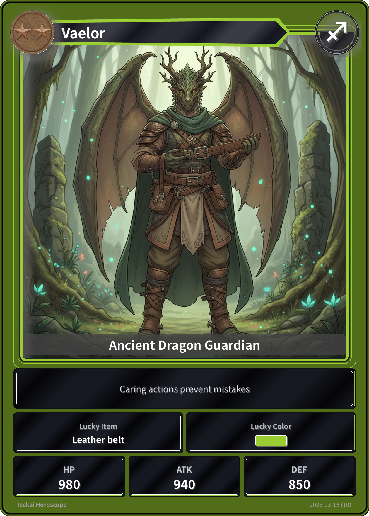 Sagittarius fortune card