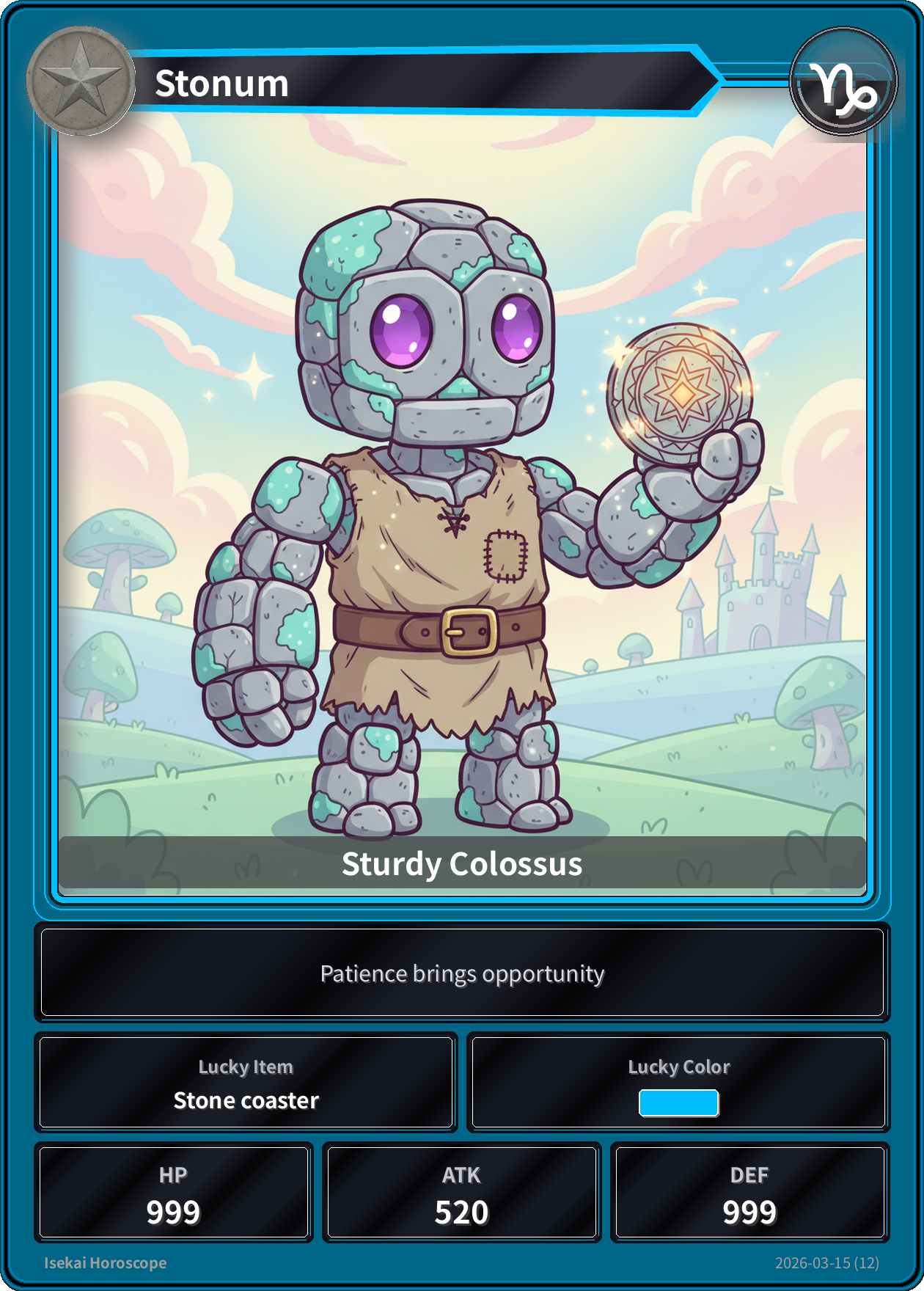 Capricorn fortune card