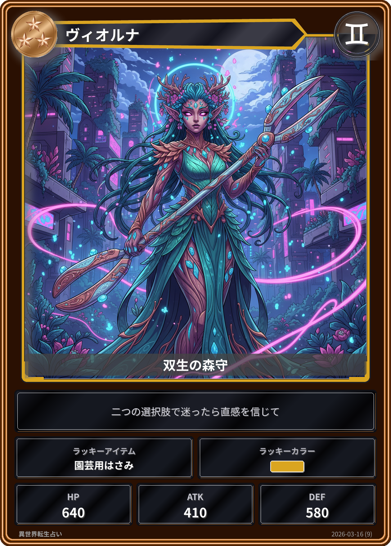 双子座の運勢カード