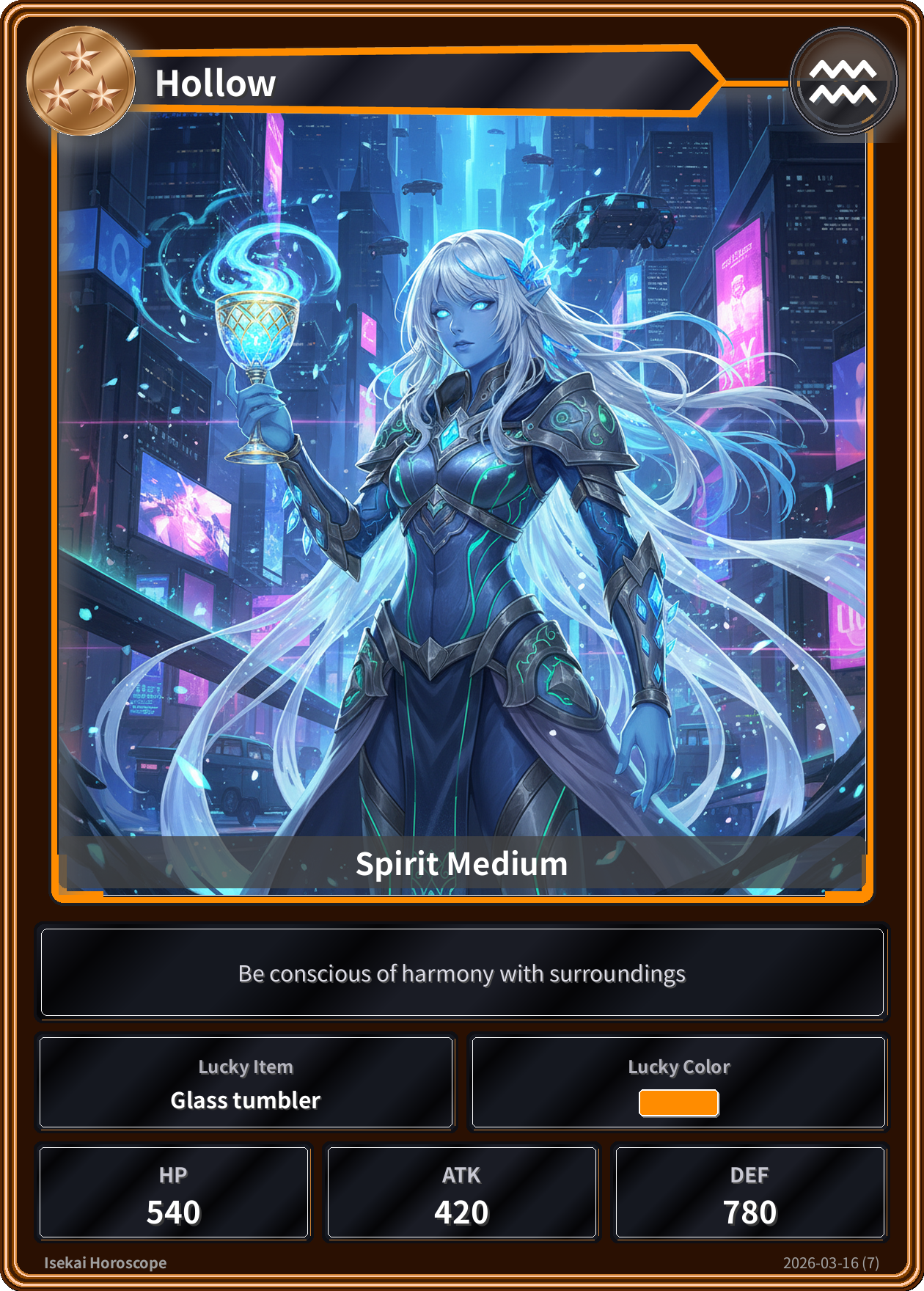 Aquarius fortune card