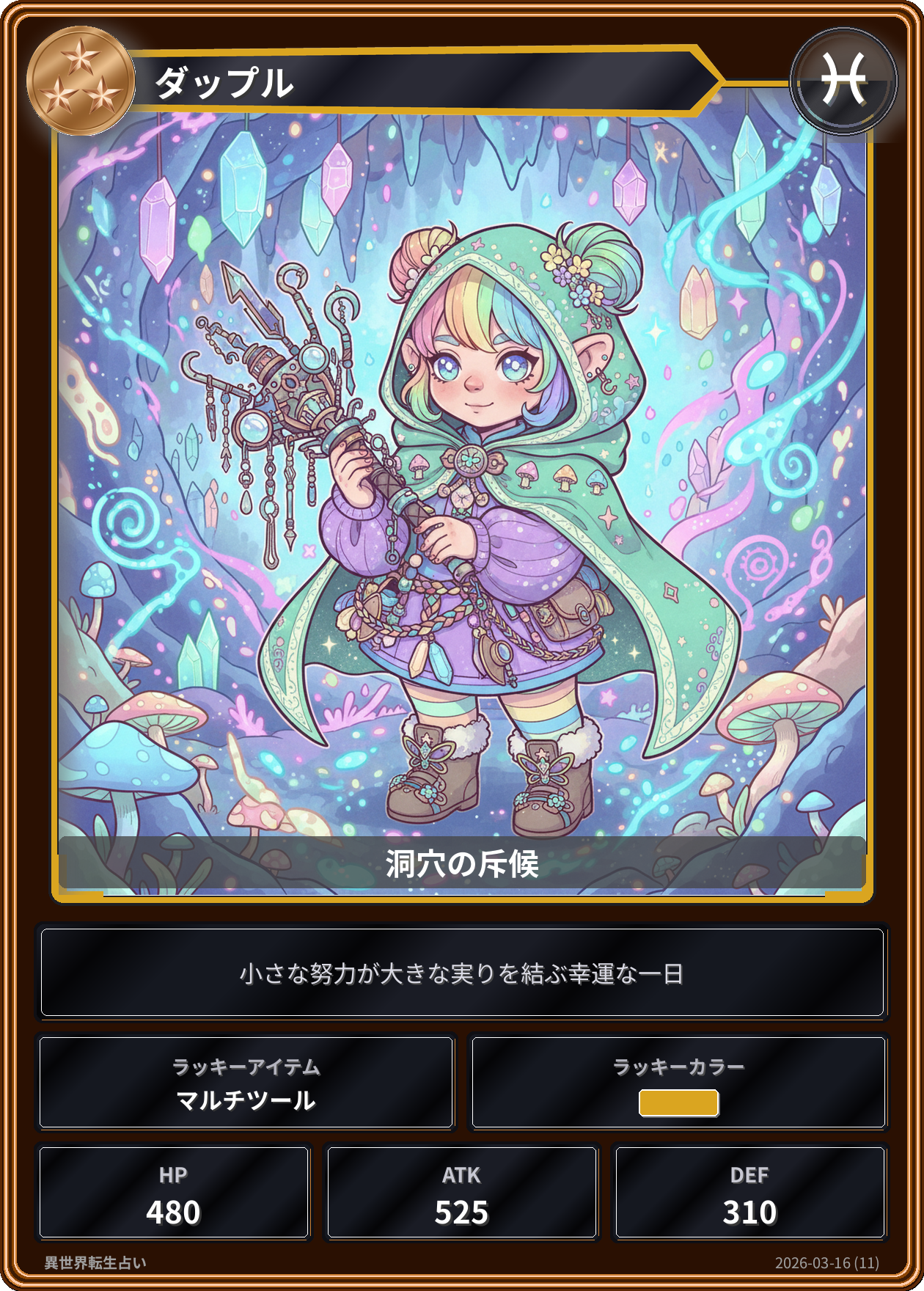 魚座の運勢カード