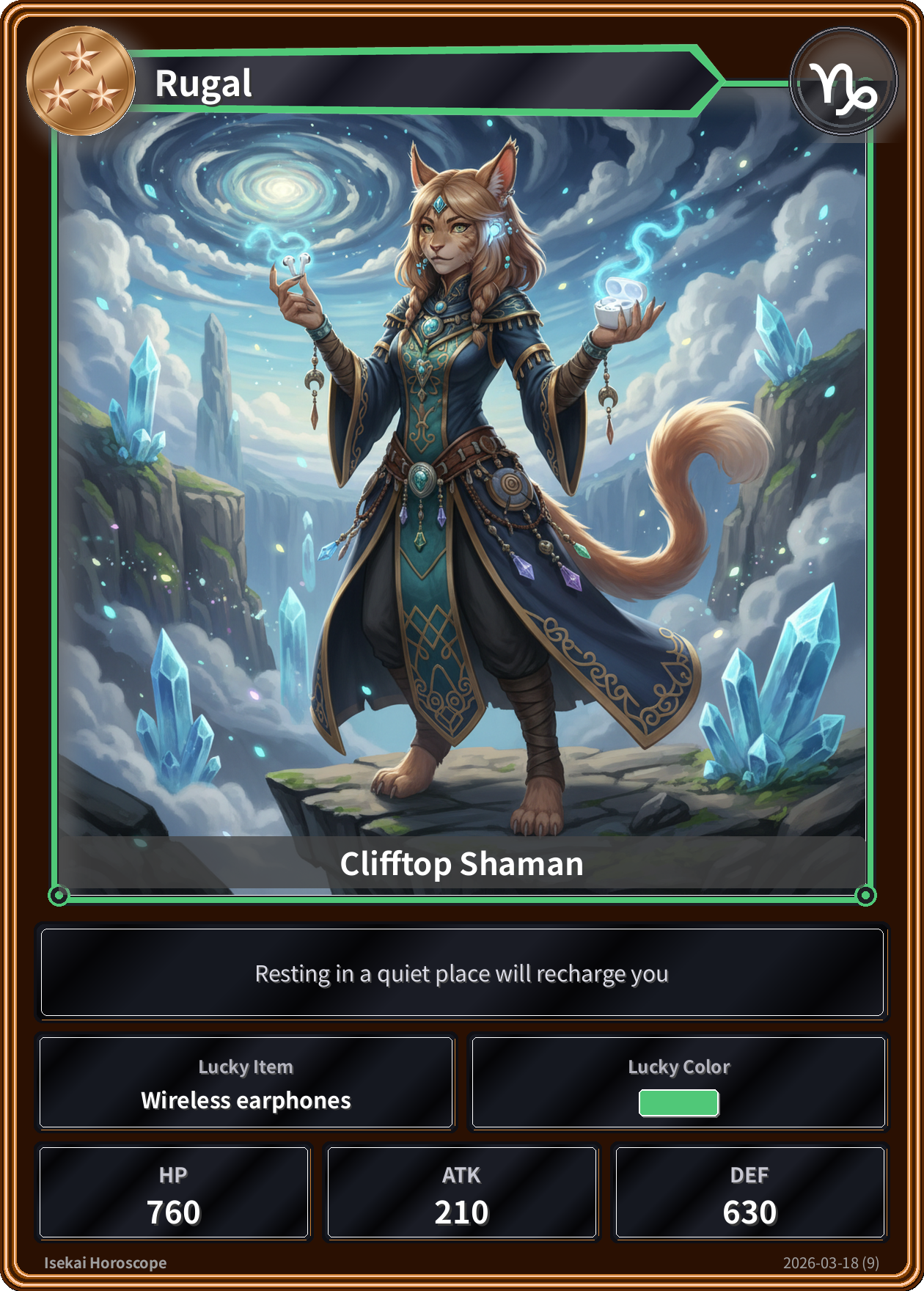 Capricorn fortune card