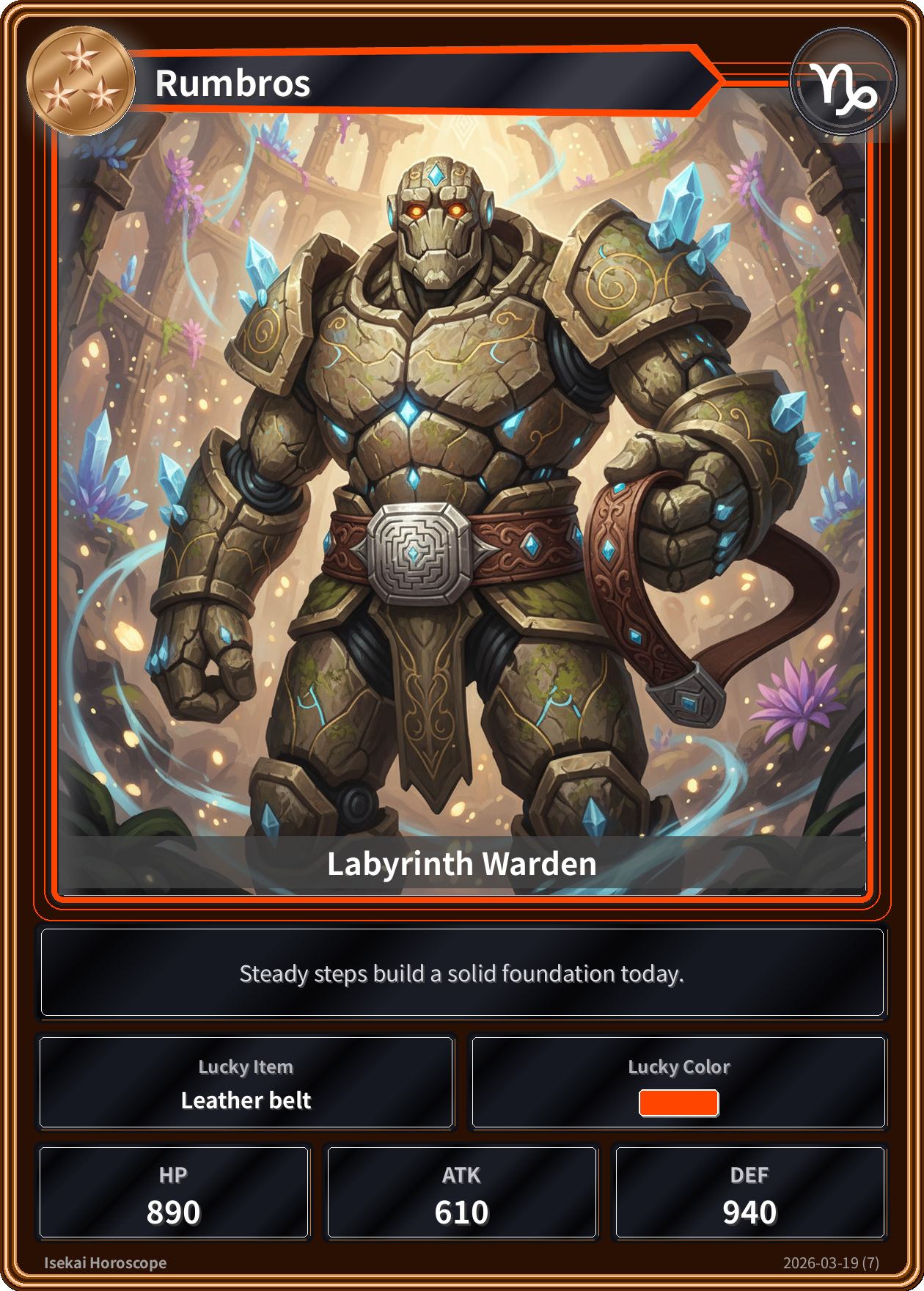 Capricorn fortune card