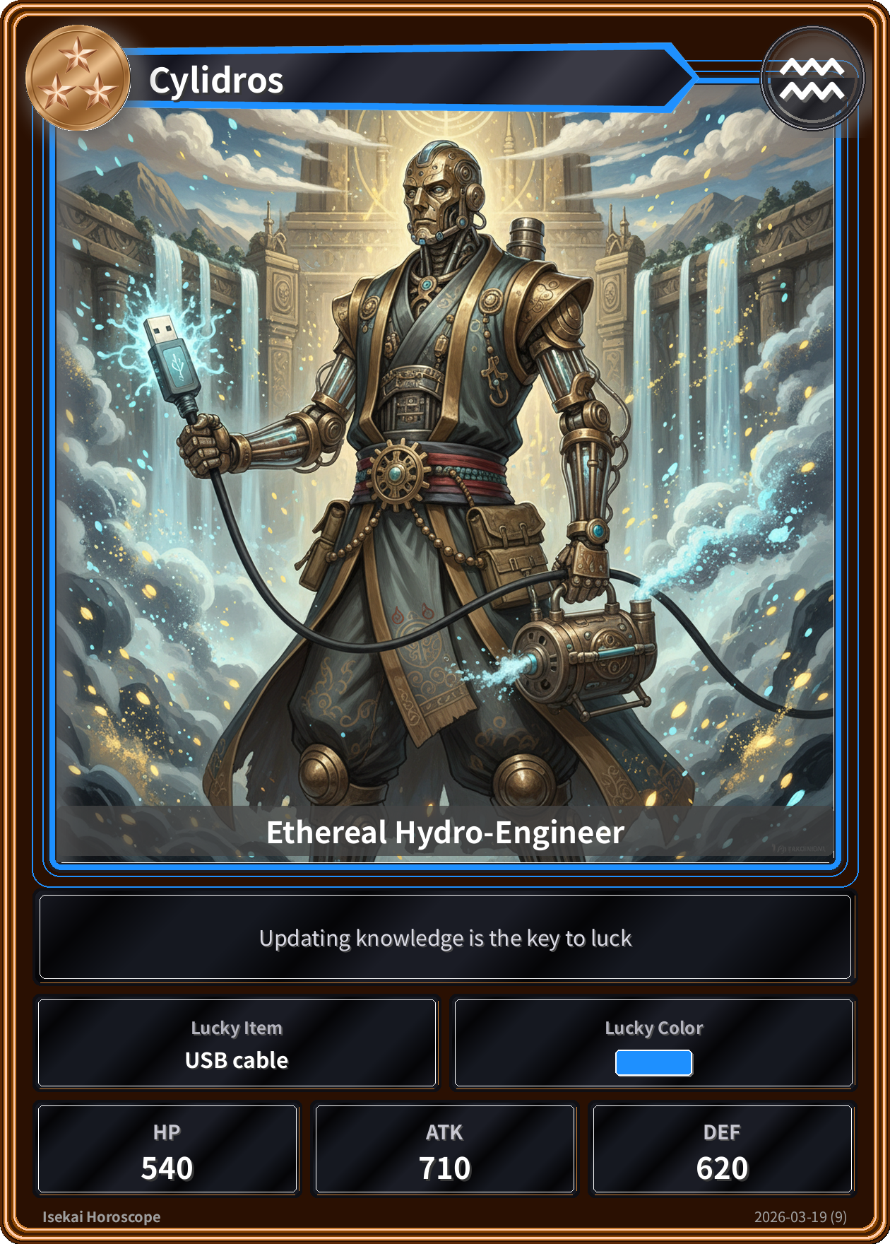 Aquarius fortune card