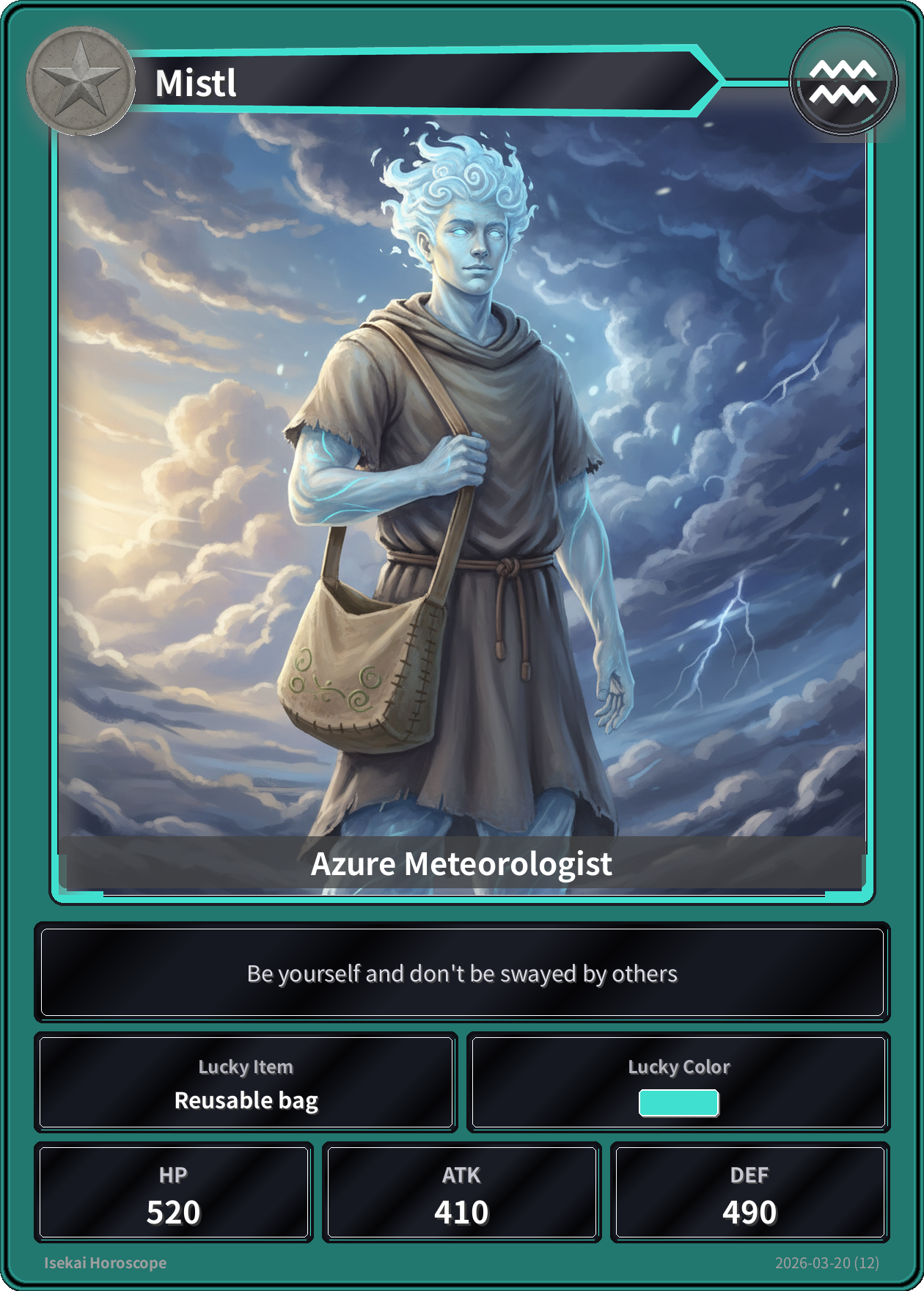 Aquarius fortune card