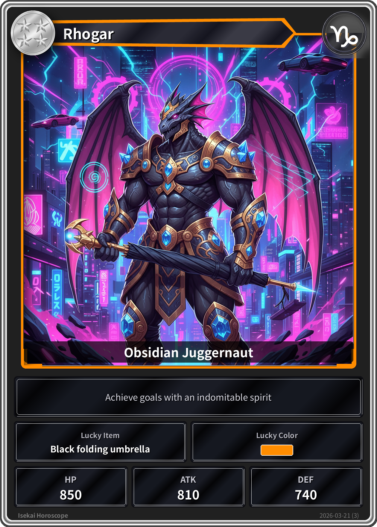 Capricorn fortune card