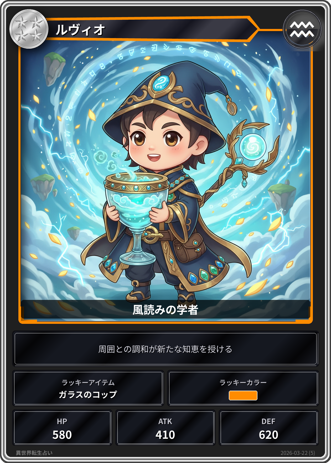 水瓶座の運勢カード