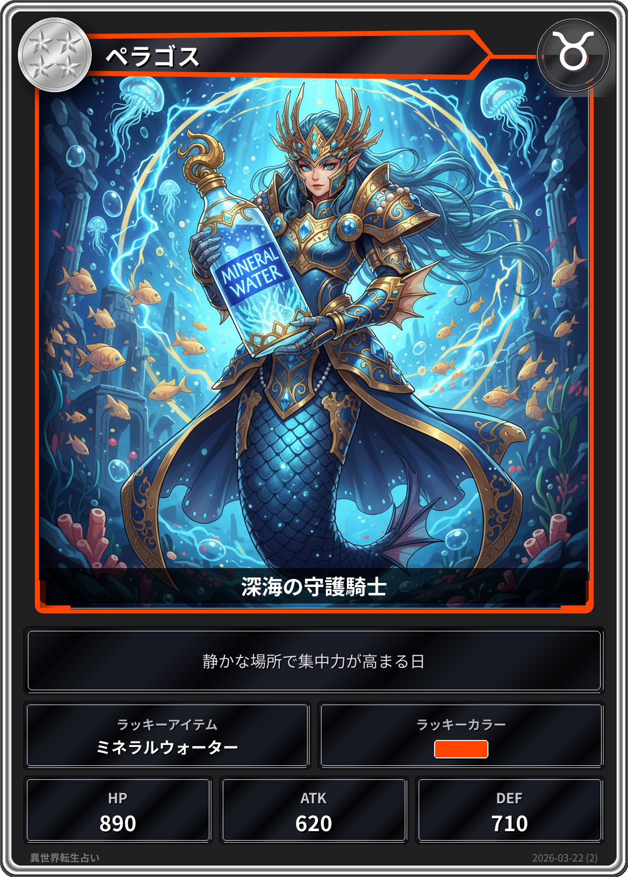 牡牛座の運勢カード