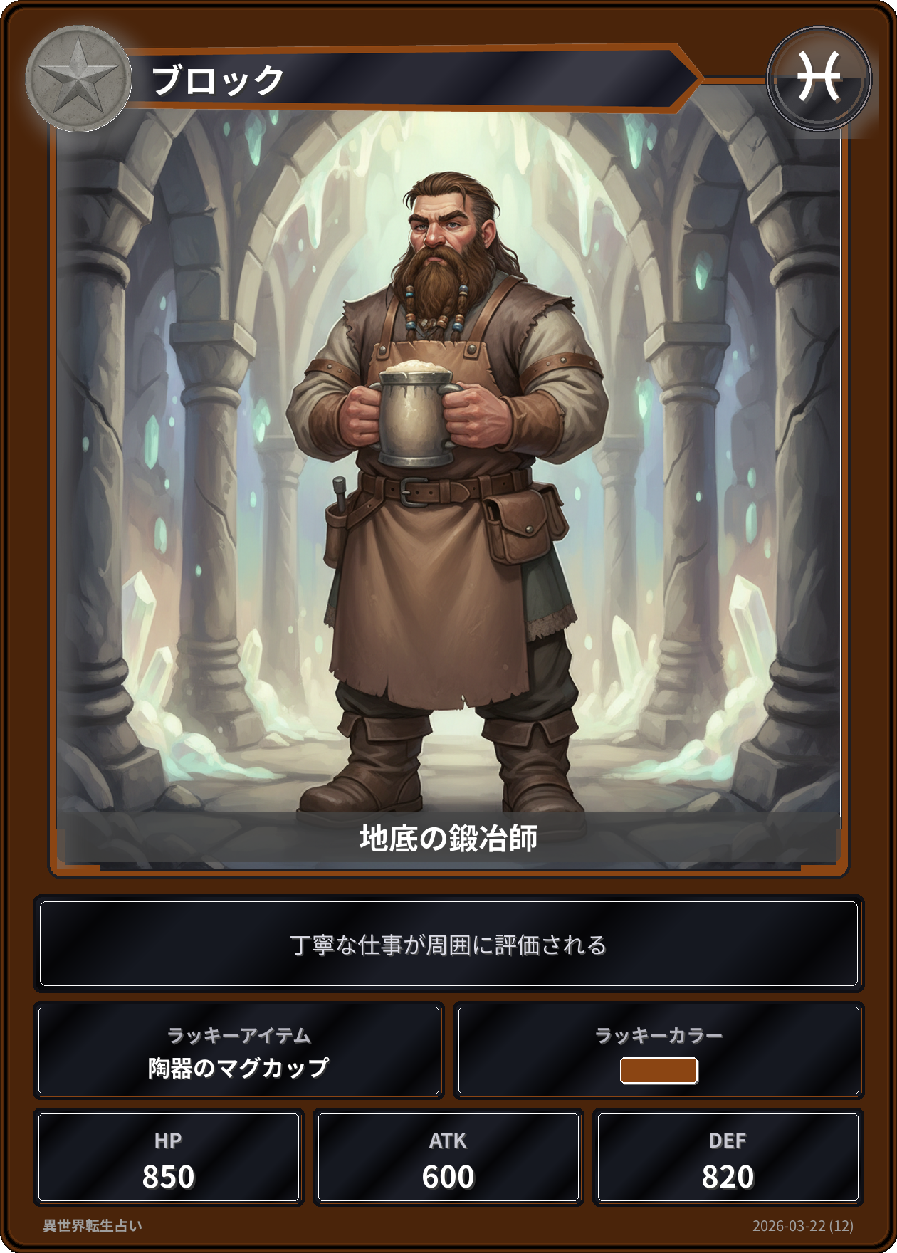 魚座の運勢カード